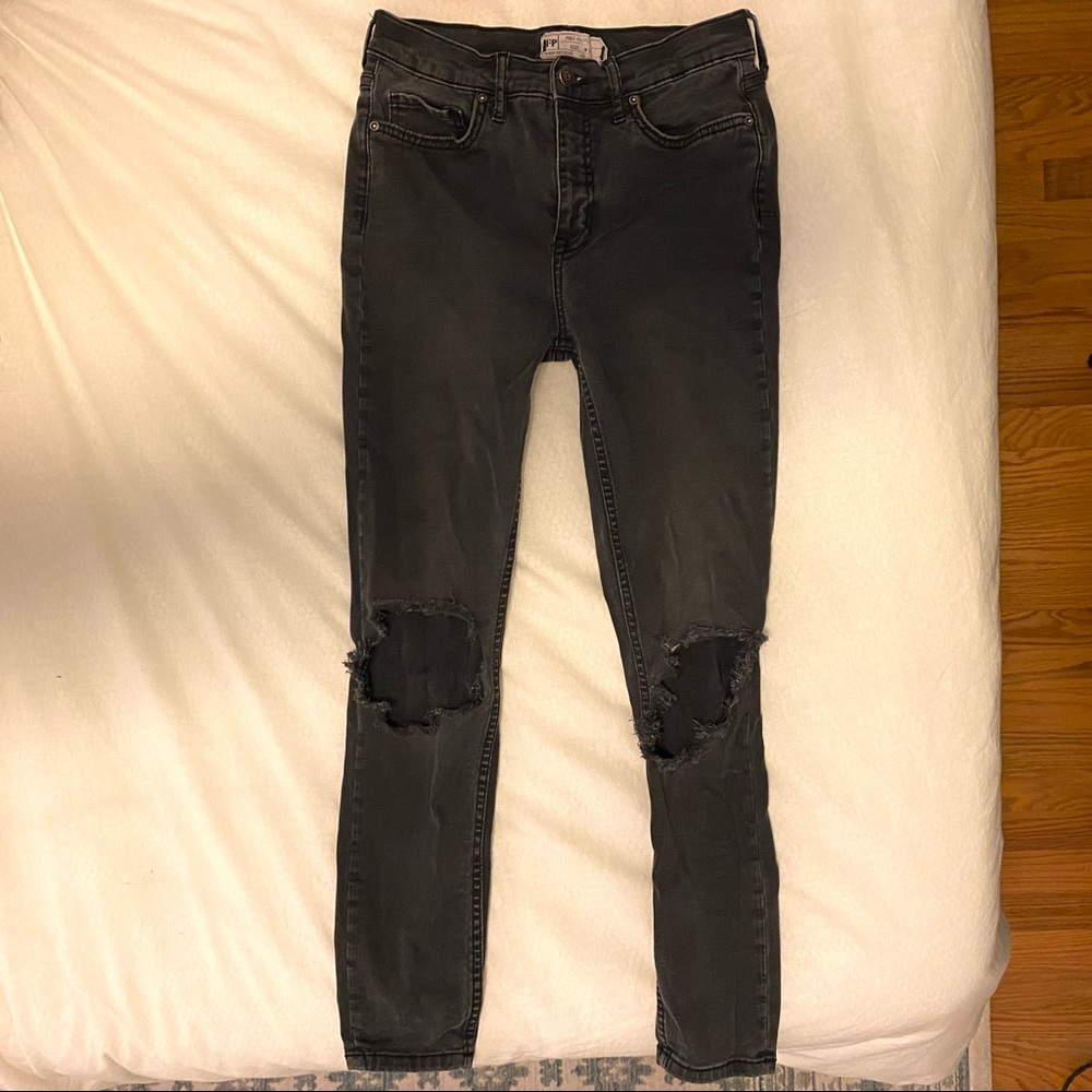 Free People Black Ripped Jeans